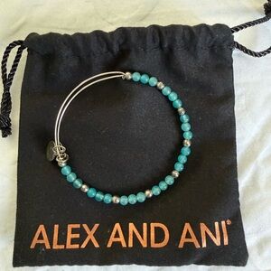 Alex and Ani Turquoise and Silver Beaded Bracelet
